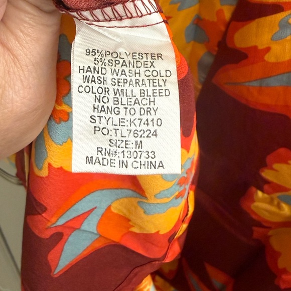 NWT Umgee Floral Long Sleeve Midi Dress sz M - Picture 7 of 8